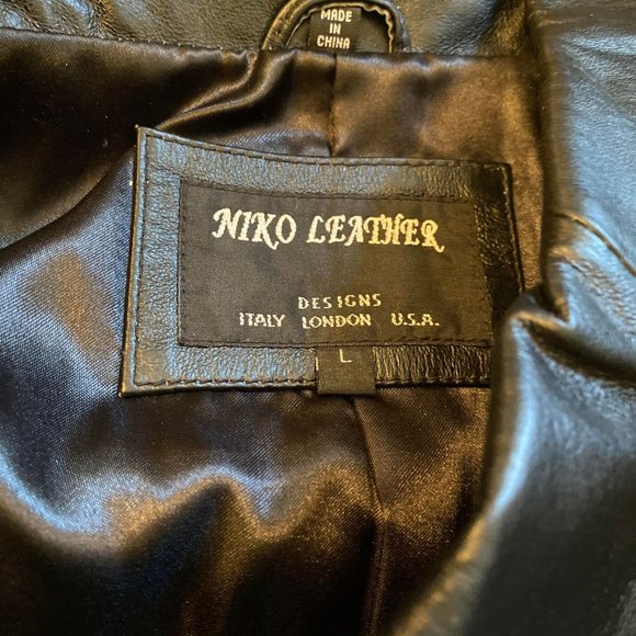 NWT Niko Men's Black Leather Blazer Size Large - Picture 7 of 8